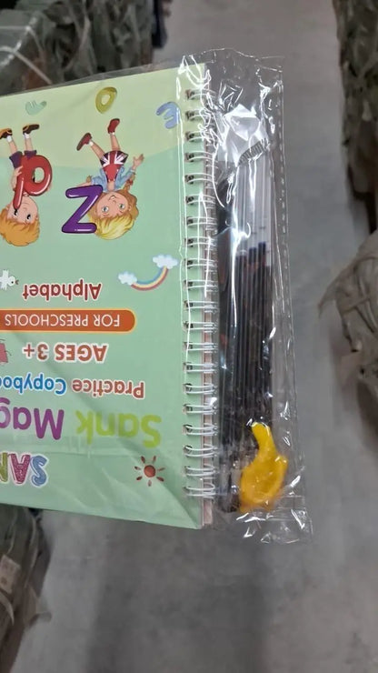 Sank Magic Practice Copybook (4 Books,1 Pen,1 Grip,10 Refill)