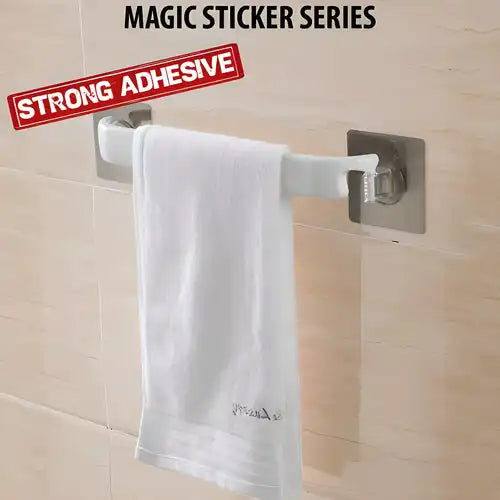 Towel Holder- Self Adhesive Plastic Wall Mounted Napkin Towel Holder Stand For Bathroom