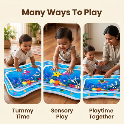 AquaAdventure™ - Tummy Time Water Play Mat | Floating Shapes | Sensory Play