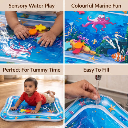 AquaAdventure™ - Tummy Time Water Play Mat | Floating Shapes | Sensory Play