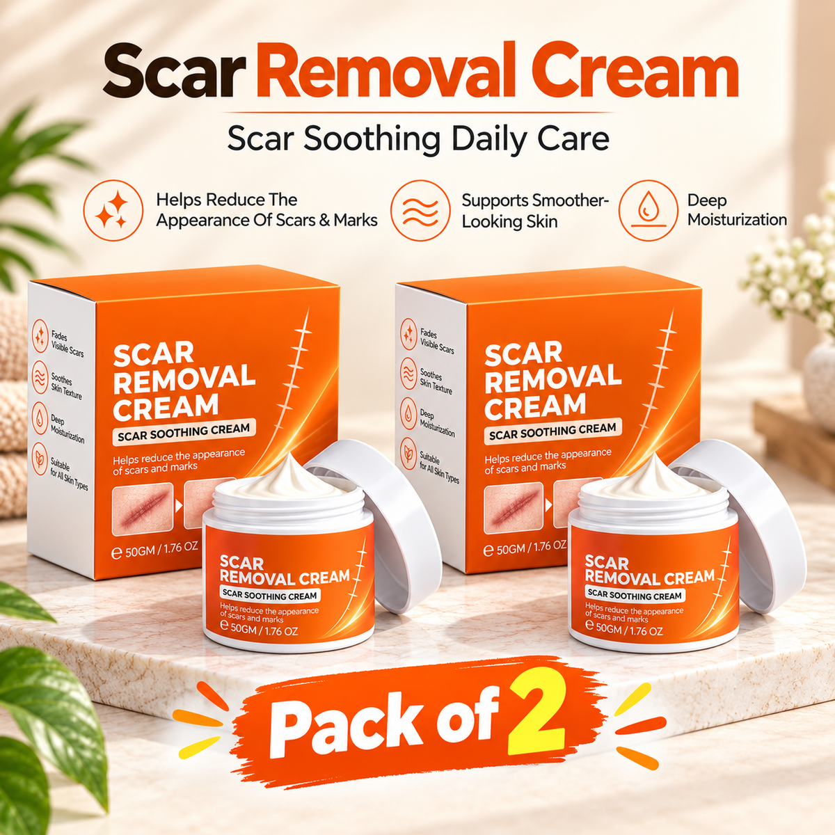 Scar Removal Cream 100g Each (Pack Of 2)