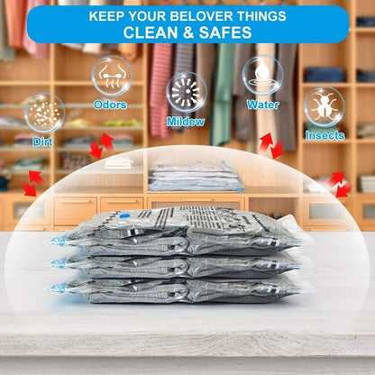 Vacuum Storage Bags with Hand Pump (6 Pcs)