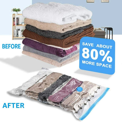 Vacuum Storage Bags with Hand Pump (6 Pcs)