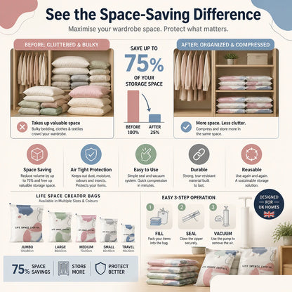 🧳Vacuum Storage Bags – Press & Seal