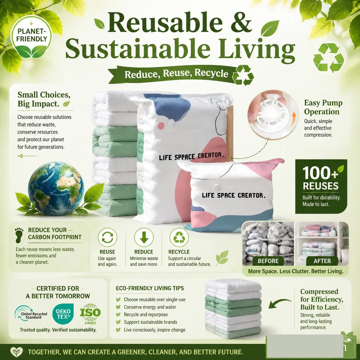 🧳Vacuum Storage Bags – Press & Seal